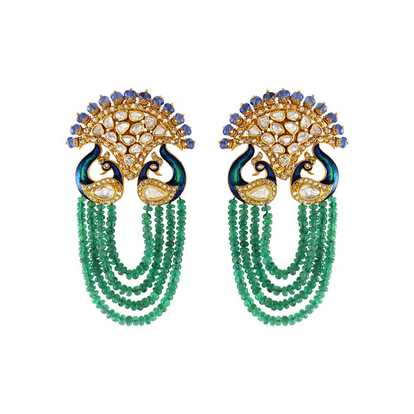Emerald Peacock Earrings