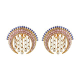 Crescent Opal Studs