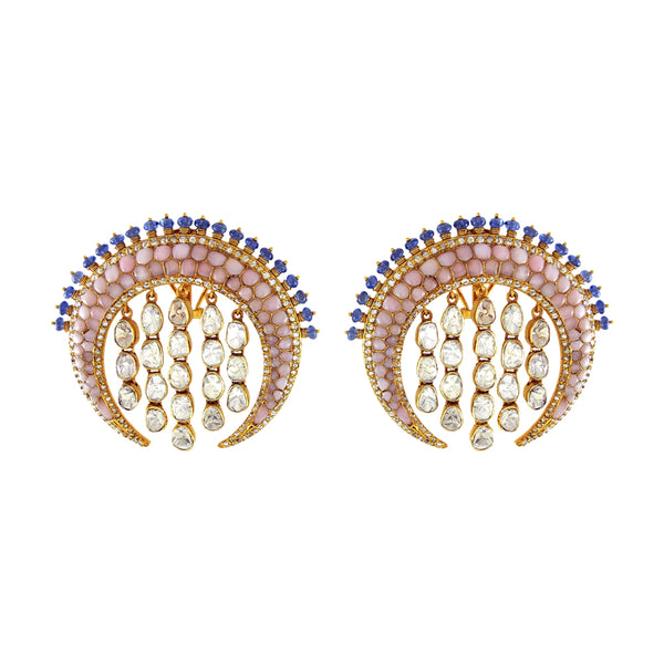 Crescent Opal Studs