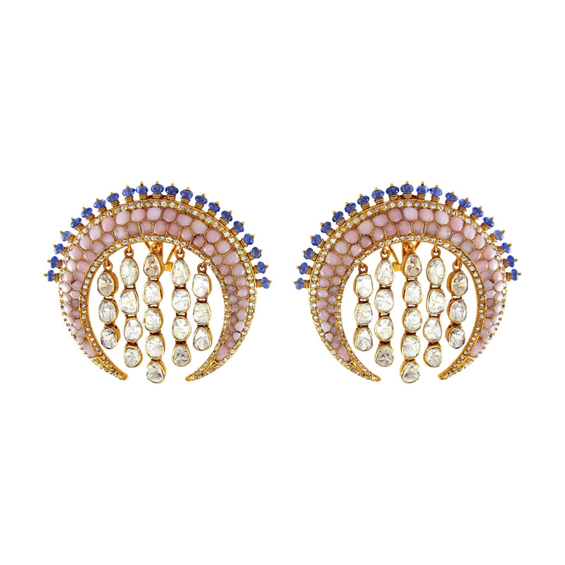 Crescent Opal Studs