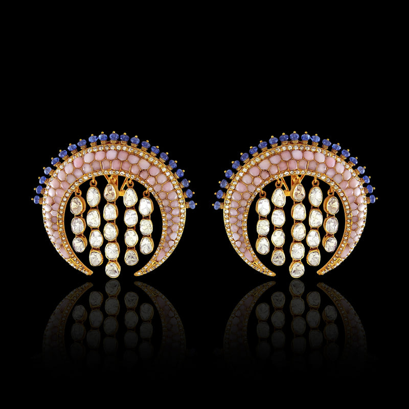 Crescent Opal Studs