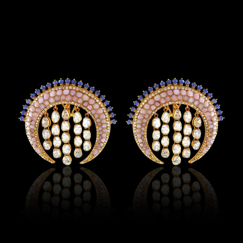 Crescent Opal Studs