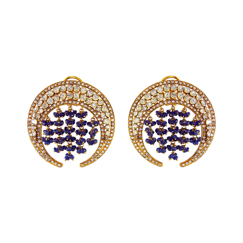 Crescent Sapphire Studs