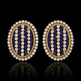 Oval Blue Bold Studs