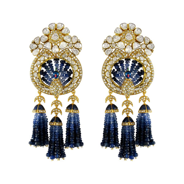 Peacock Sapphire Tassels