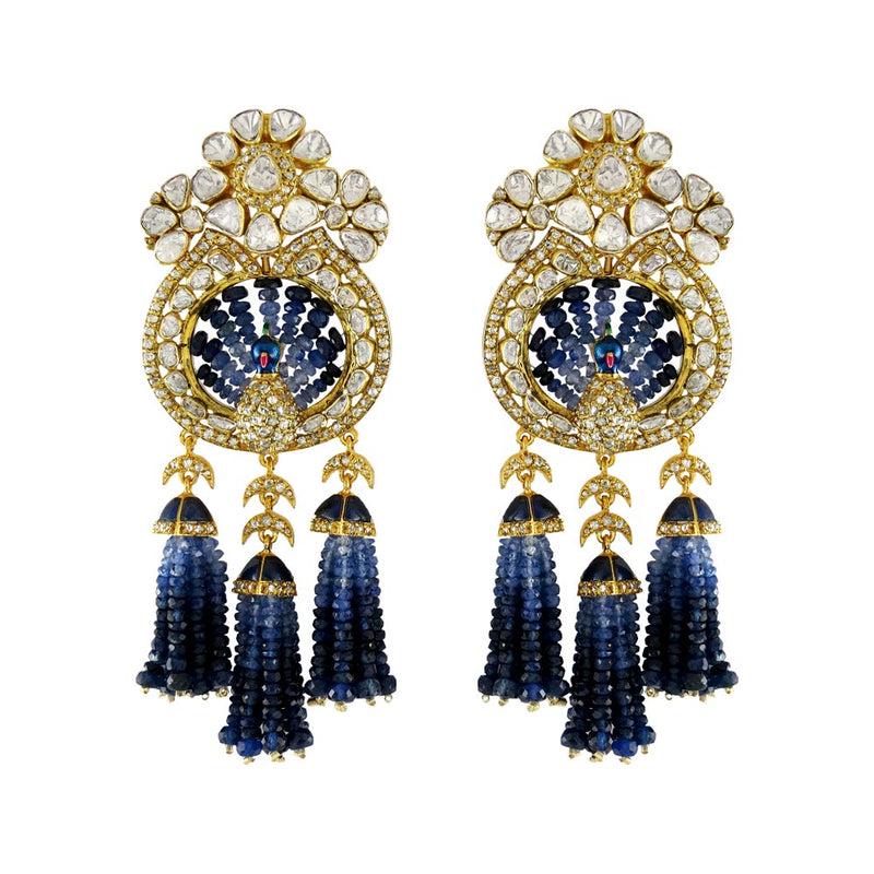 Peacock Sapphire Tassels