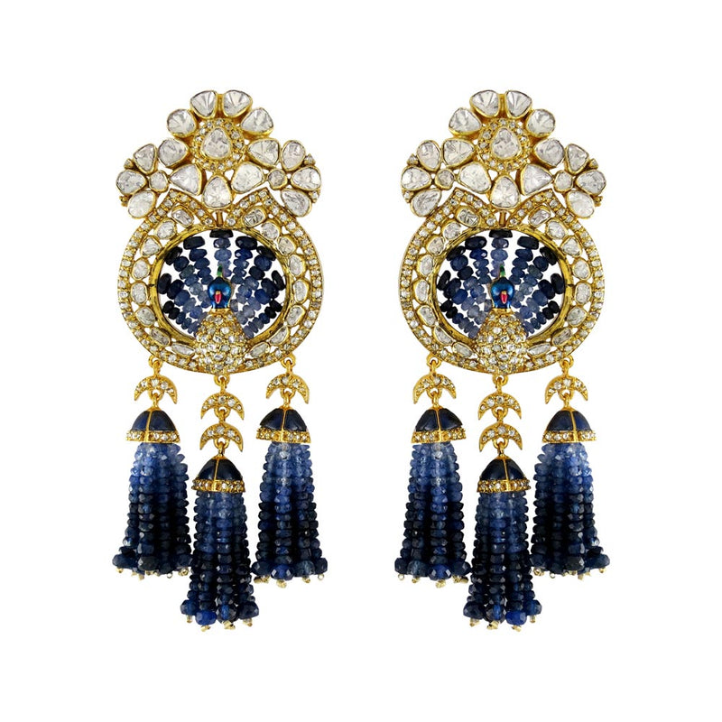 Peacock Sapphire Tassels