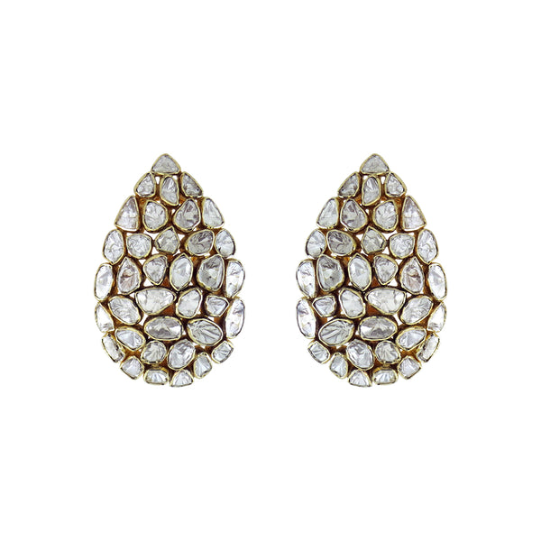 Polki Pear Studs