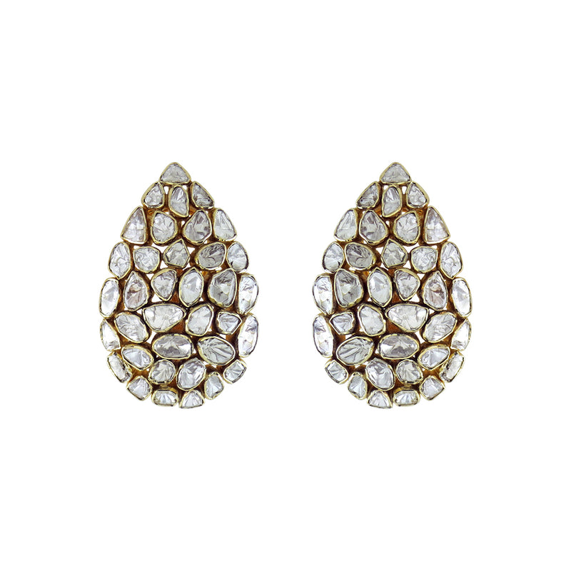 Polki Pear Studs
