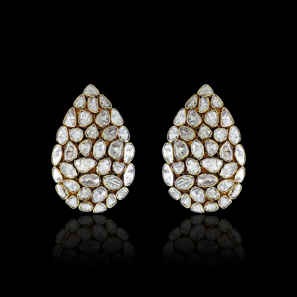 Polki Pear Studs