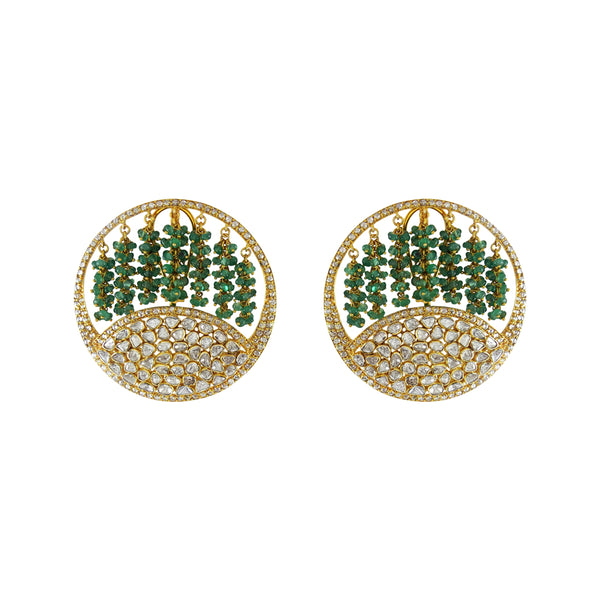 Emerald Fringe Studs