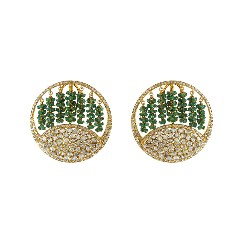 Emerald Fringe Studs