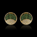 Emerald Fringe Studs