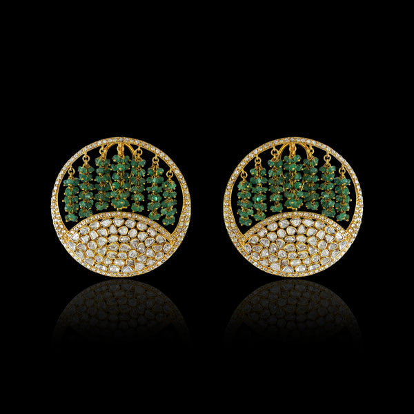 Emerald Fringe Studs