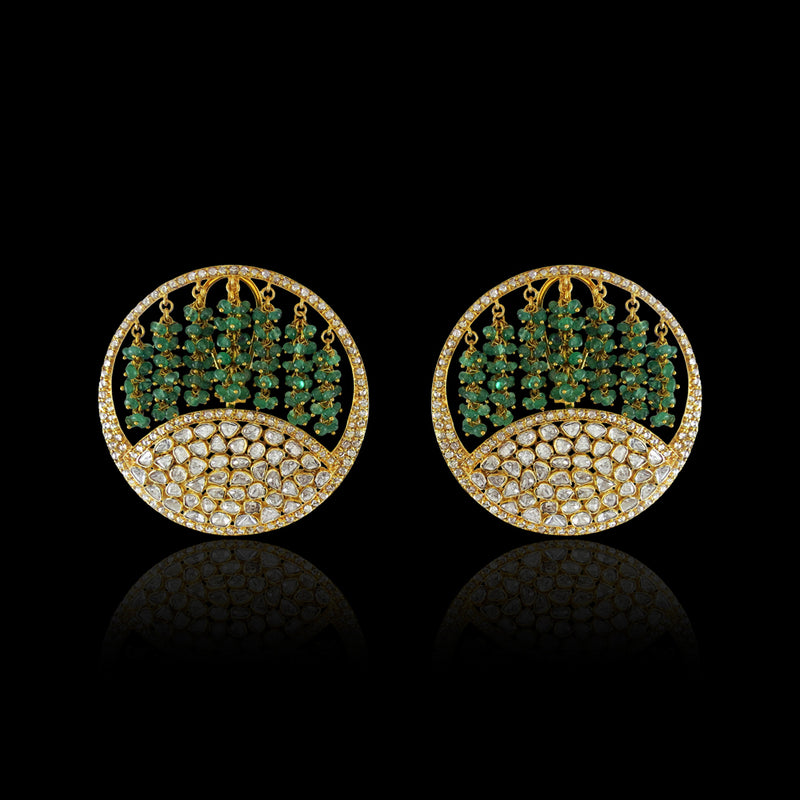 Emerald Fringe Studs