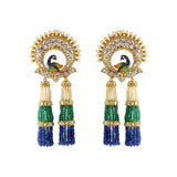 Peacock Blue Green  Tassels