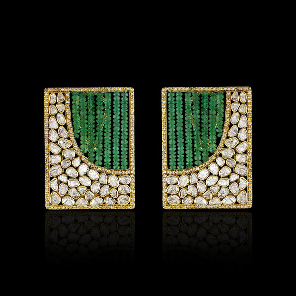 Emerald harp Studs