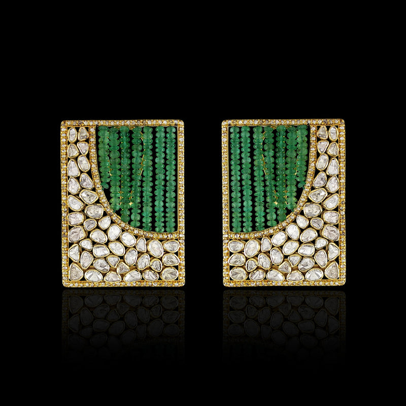 Emerald harp Studs
