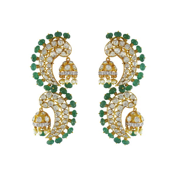 Emerald  Spiral Jhumki