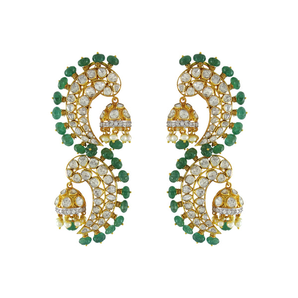 Emerald  Spiral Jhumki