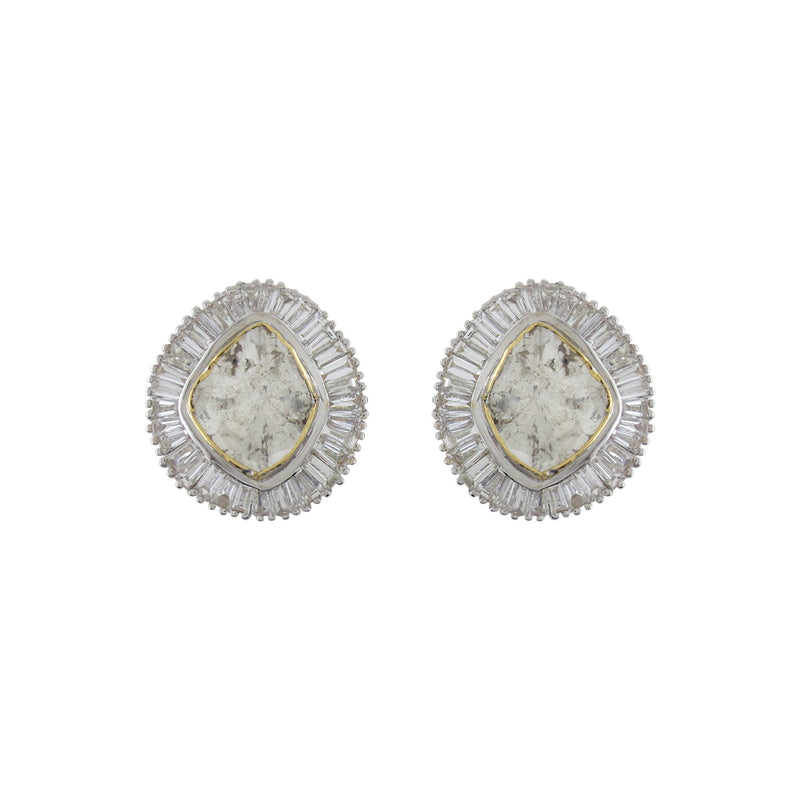 Round Polki Studs