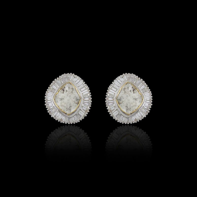 Round Polki Studs