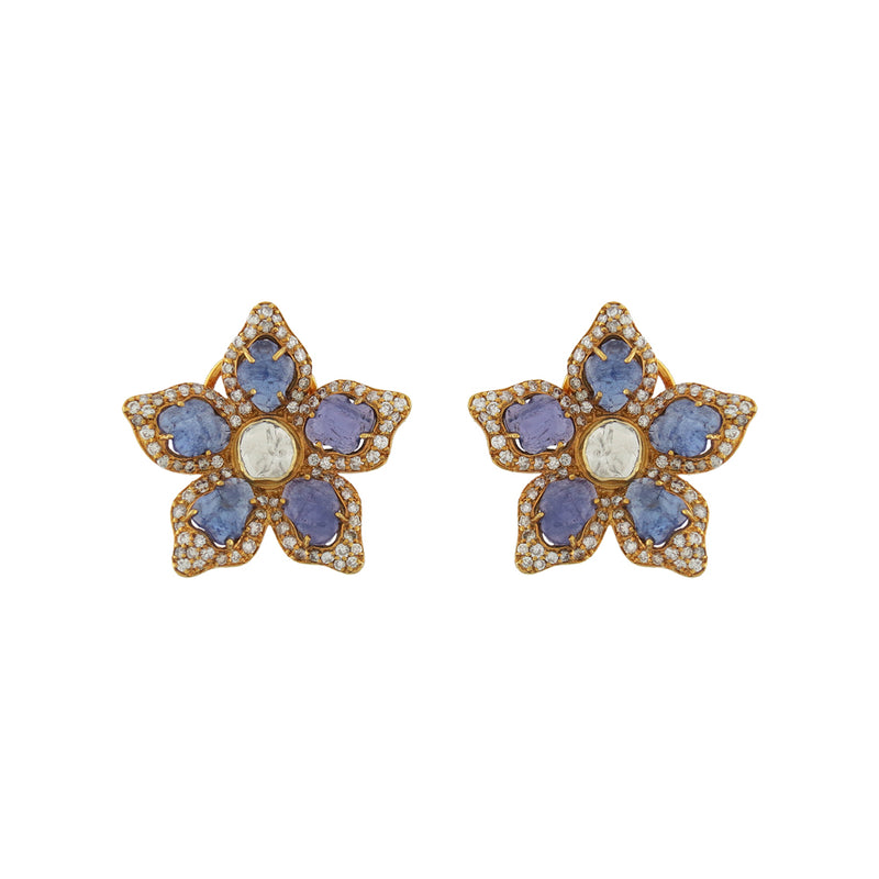 Floral Tanzanite Studs