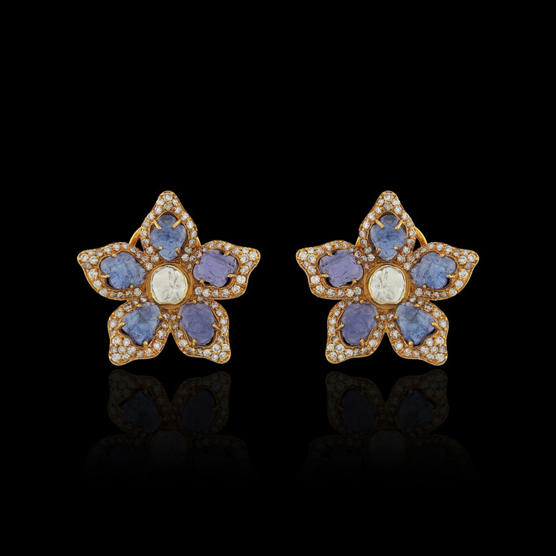 Floral Tanzanite Studs