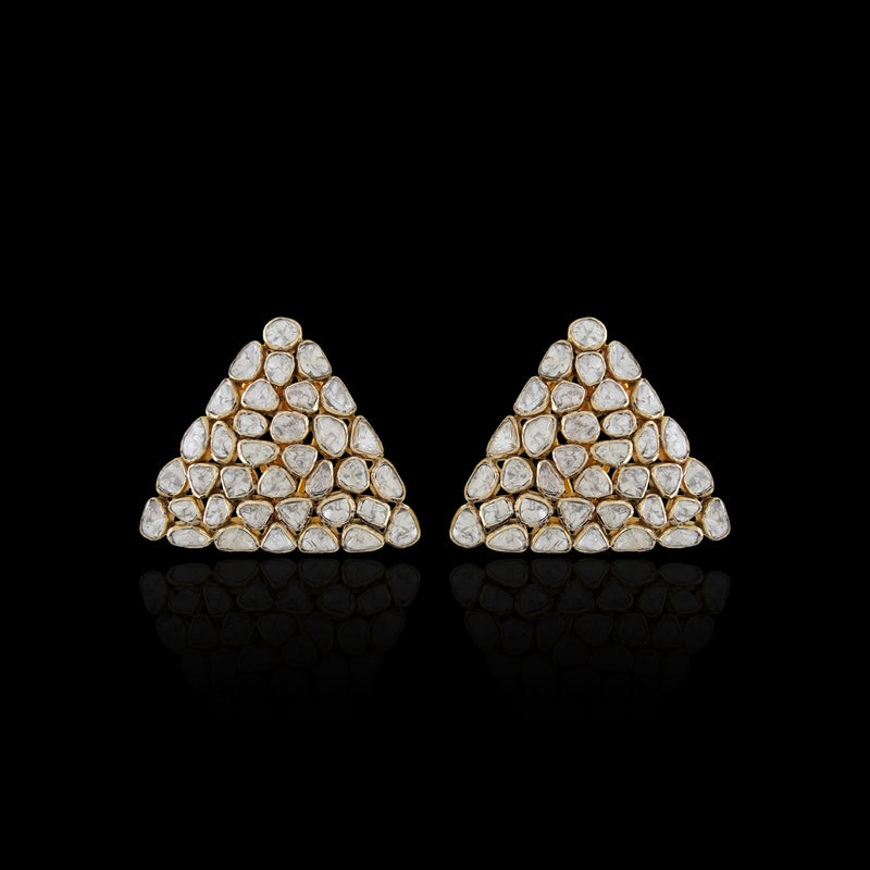 Polki Triangle Studs