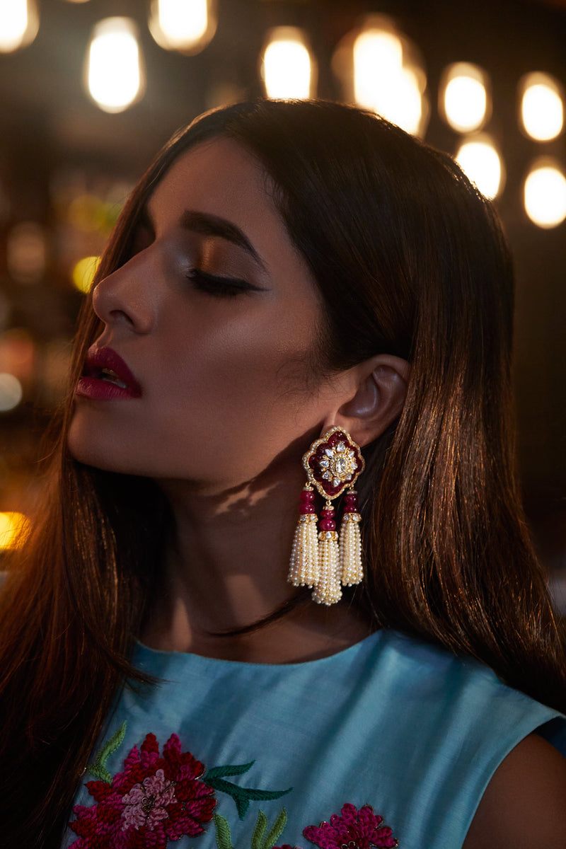Ruby Pearl Tassels