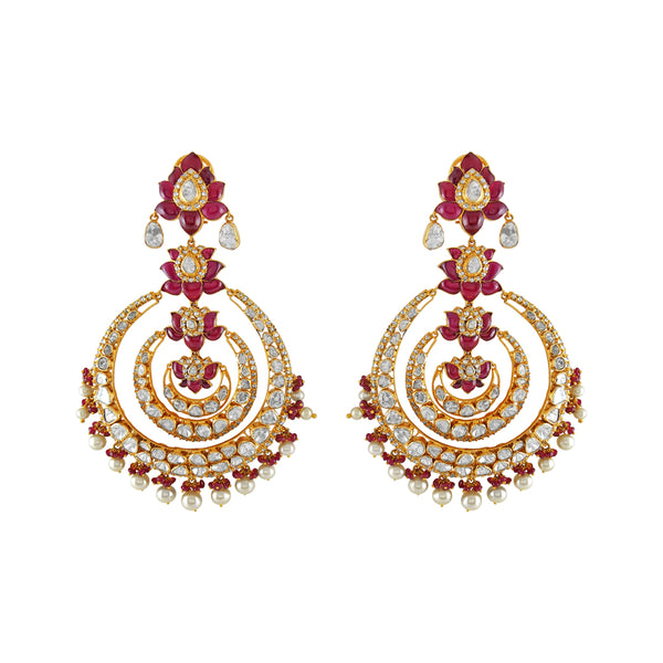 Red Concentric Chandbali